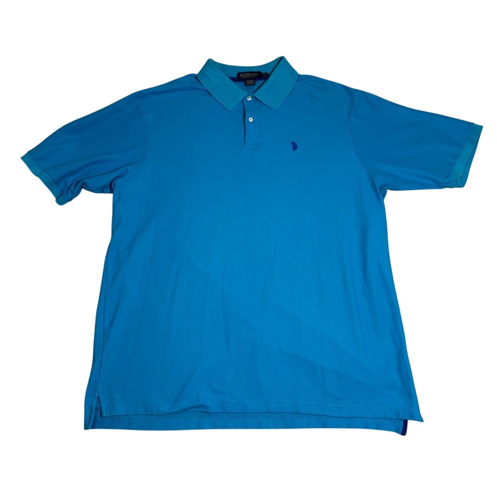 US Polo Assn Mens 3XLT Blue‎ Ultimate Pique Short Sleeve Polo Shirt Big & Tall